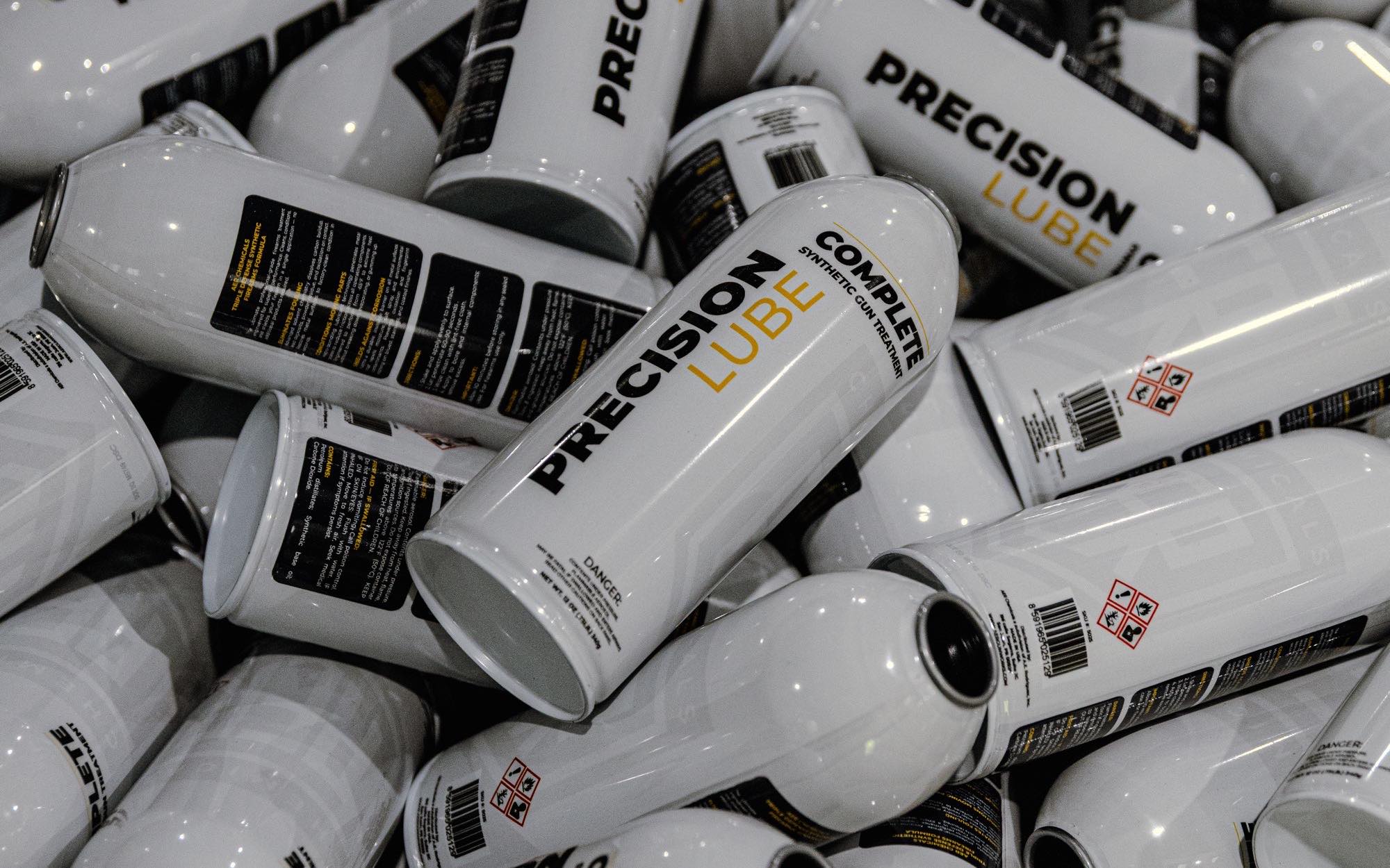 PRECISION Lube CLP aerosol cans fresh off the production line